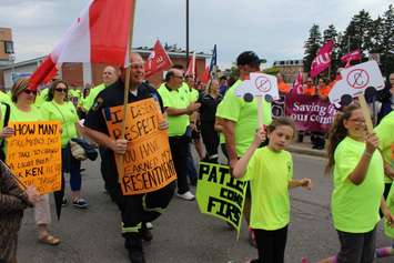 Paramedics protest CK`s proposed blending of Fire and EMS services, June 13, 2016 (Photo by Caryn Ceolin)