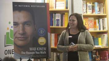 Public Services Coordinator Andrea Basra at the One Book Lambton inaugural unveiling ceremony. Oct 25, 2019. (BlackburnNews.com photo by Colin Gowdy) 