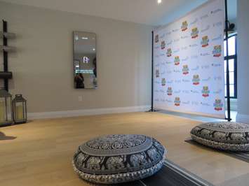 A yoga studio inside the Dream Lottery home at 2397 Meadowlands Way. (Photo by Miranda Chant, Blackburn News)