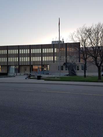 Roof damage due to wind at Sarnia City Hall. (Photo courtesy of Hilary Ryan)