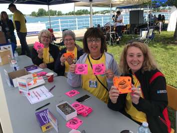 Volunteers hand out tickets for Sarnia's 40th annual seniors cruise. June 25, 2018 (Photo by Melanie Irwin)