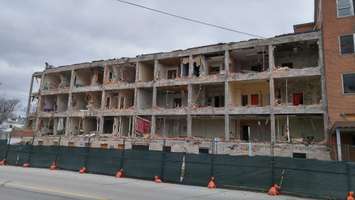 Demolition of the old Sarnia General Hospital along George St. April 19, 2018. (Photo by Colin Gowdy, Blackburn News)