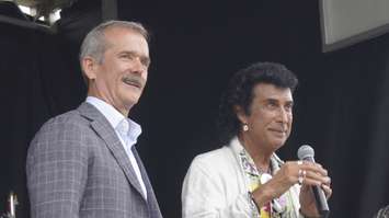 Chris Hadfield alongside Andy Kim at Canada’s Walk of Fame Hometown Star Celebration. August 6, 2019. (BlackburnNews photo by Colin Gowdy)