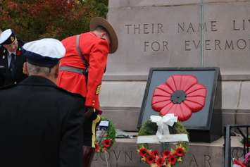 Hundreds gather at Windsor's cenotaph during a Remembrance Day ceremony on November 9, 2014. (Photo by Jason Viau)