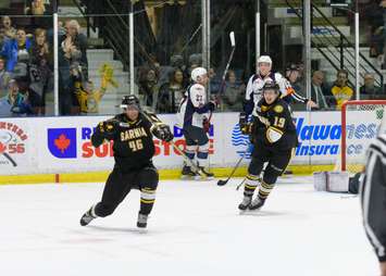 The Windsor Spitfires take on the Sarnia Sting, March 24, 2018. (Photo courtesy of Metcalfe Photography)