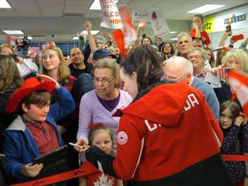Tessa Virtue signs autographs at the London International Airport. February 26, 2018. Photo by Scott Kitching. 