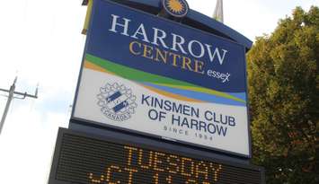 The Kinsmen Club of Harrow sign seen in the community's downtown on October 11, 2016. (Photo by Ricardo Veneza)
