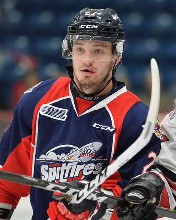 Windsor Spitfires Forward Hayden McCool. (Photo by Terry Wilson, OHL Images) 