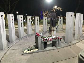 UWindsor held a candlelight vigil in honour of National Day of Remembrance and Action on Violence Against Women. Dec 6, 2018. (Photo by Paul Pedro)
