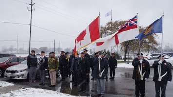Remembrance Day ceremony at Aamjiwnaang First Nation. November 11, 2018. (Photo by Colin Gowdy, BlackburnNews)