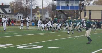 St. Pat's and Northern line up in the 2016 Senior Boys Football Finals.  Nov 19 ,2016 (photo by Jake Jeffrey)