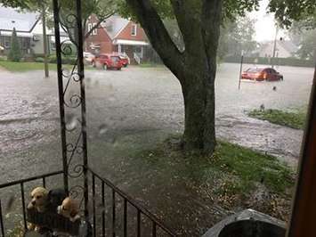 Windsor residents deal with widespread flooding in the city,
 August 29, 2017. (Photo courtesy of Dora Amelia Belanger)