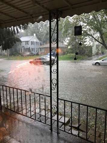 Windsor residents deal with widespread flooding in the city,
 August 29, 2017. (Photo courtesy of Dora Amelia Belanger)