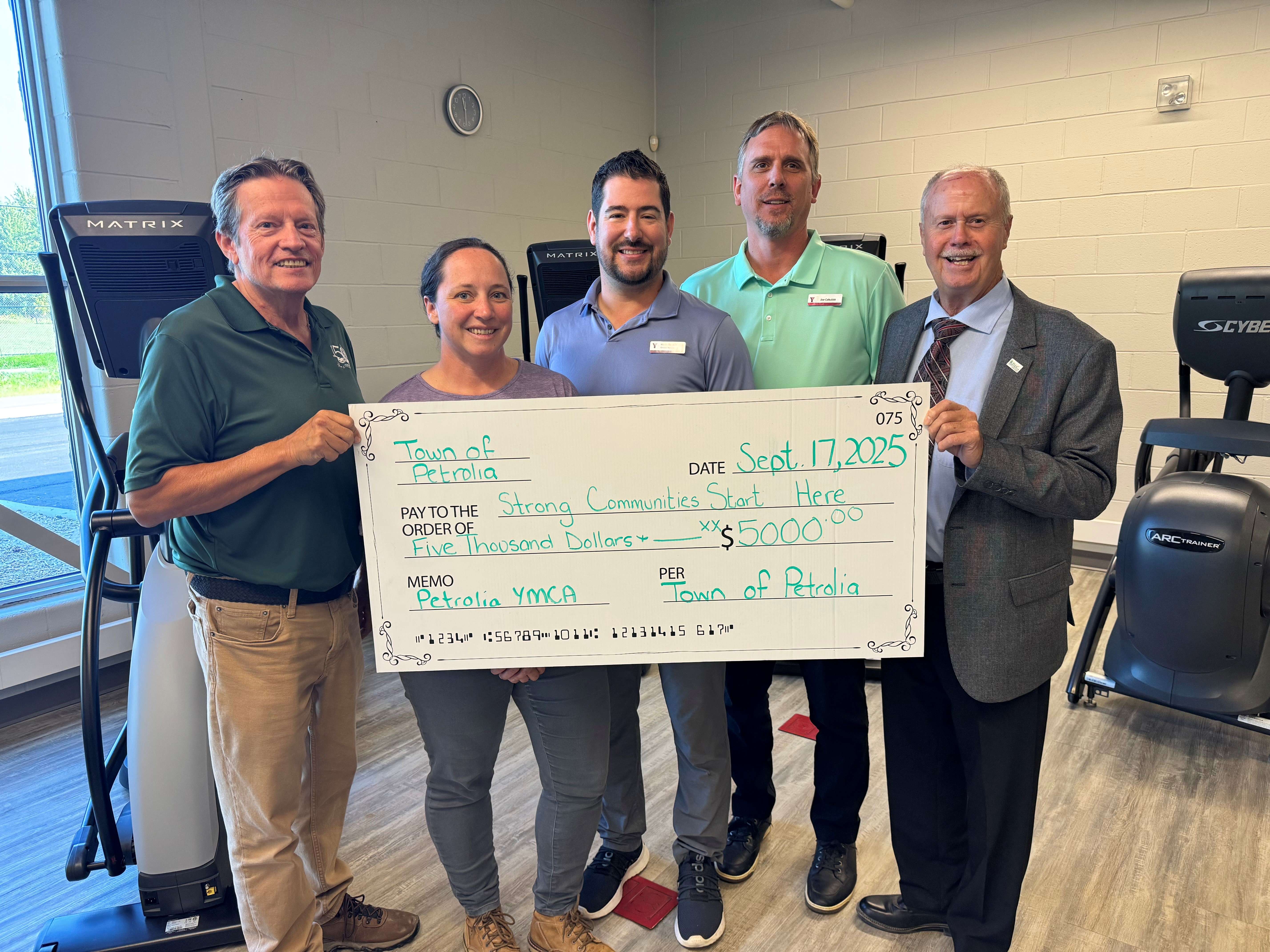 Town of Petrolia donates $5K to the YMCA