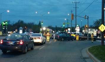 Police are investigating a multi-vehicle crash at Baseline Rd. E and Wellington Rd., May 12, 2016. (Photo courtesy of Cst Ken Steeves)