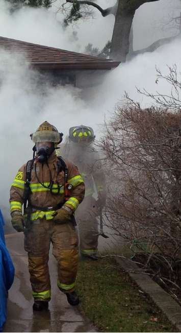 Structure fire on Tawny Rd. March 15, 2016 (Photo courtesy of Sarnia Fire and Rescue Services via Twitter).