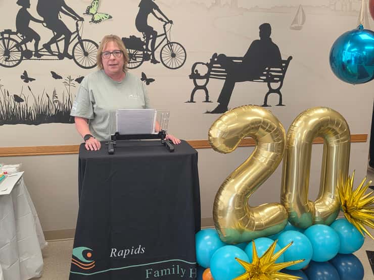 Exec. Director Lynn Laidler at the Rapids Family Health Team's 20th anniversary celebration - Sept. 16/26 (Blackburn Media photo by Josh Boyce)