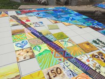 Sarnia's Canada 150 Mural Mosaic. June 13, 2017 (Photo by Melanie Irwin)