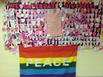 Port Elgin Saugeen Central School Gay Pride display.