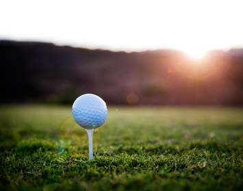 Golf ball on a white tee. File photo courtesy of © Can Stock Photo / Molka