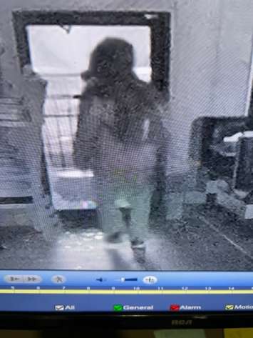 Chatham-Kent police have released this photo in connection with a break-in on Grand Avenue West in Chatham on January 16, 2023. (Photo courtesy of Chatham-Kent police)