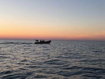 Canadian Coast Guard Auxiliary Unit Point Sarnia Marine Rescue conducts a search of Lake Huron near Pinery Provincial Park off Grand Bend. July 20, 2018 (Photo courtesy of Greg Grimes)