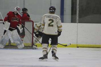 The Blenheim Blades take on the Wallaceburg Lakers on Oct. 16, 2016. (Photo courtesy of Jocelyn McLaughlin)