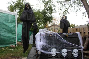 The 6th edition of Reaper's Gate Haunted Backyard Maze is put on at 3150 California Ave. in Windsor in support of Street Help. Photo taken October 21, 2016. (Photo by Ricardo Veneza)