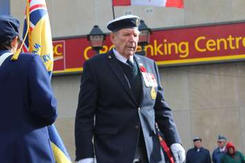 Remembrance Day ceremony at Chatham's Cenotaph, November 11, 2016 (Photo by Jake Kislinsky)