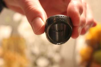 The Windsor Express NLB of Canada championship ring for the 2014/2015 season. (Photo by Ricardo Veneza)