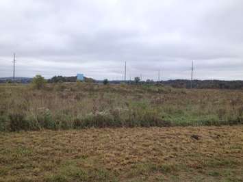 A view to the west of what will become a part of the new soccer fields in Walkerton. Note the water tower in the background.