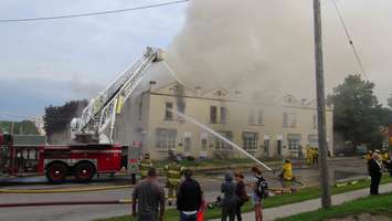 Firefighters at one of three fires in Owen Sound Monday, August 15. Photo by Kirk Scott.