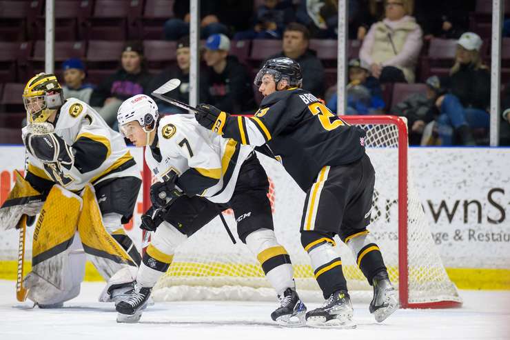 Sarnia Sting host Kingston Frontenac's at Progressive Auto Sales arena on March 10, 2024 (Metcalfe Photography)