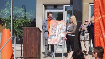 Pan Am Games celebration outside Sarnia City Hall June 16, 2015 (BlackburnNews.com Photo by Briana Carnegie)