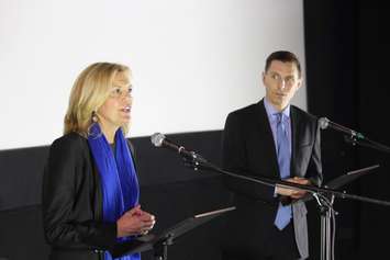 PC leadership candidates Christine Elliott and Patrick Brown April 11, 2015.  (Photo by Adelle Loiselle)