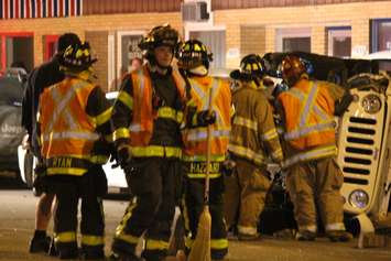 Emergency crews respond to a multi-vehicle crash on Wyandotte St. E at St. Rose Ave., March 31, 2015. (Photo by Jason Viau)