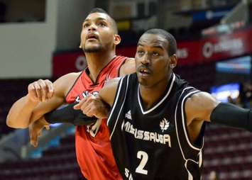 The Windsor Express take on the Mississauga Power, December 7, 2014. (Photo courtesy of the Windsor Express)