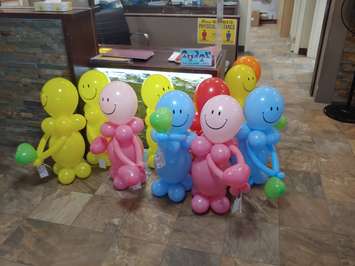 Balloon buddies delivered by Just Baskits and Balloon Decor to residents at Sarnia’s Rosewood Village Retirement Home. Photo courtesy of executive director Jenica Tanguay. January 2021.