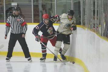 The Wallaceburg Lakers play the Petrolia Flyers on Oct. 23, 2016. (Photo courtesy of Jocelyn McLaughin)