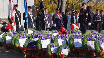 Remembrance Day ceremony at Sarnia's Veterans Park. November 11, 2014 (BlackburnNews.com photo)