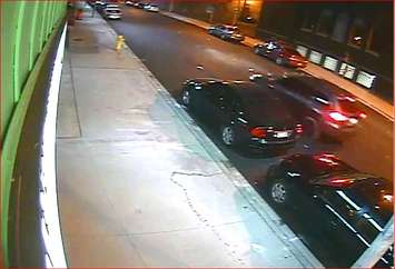 A hit and run accident in the 700-block of Pelissier St. in Windsor, October 26 2014.  (Photo courtesy of Windsor Police Services.)