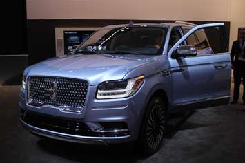 The 2018 Lincoln Navigator, the winner of the North American Truck of the Year award, is displayed at the North American International Auto Show in Detroit, January 15, 2018. Photo by Mark Brown/Blackburn News.
