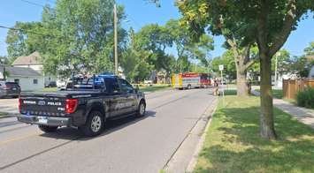 Natural gas leak reported in the area of Shepherd Street and Confederation Street. July 24, 2025. (Photo courtesy of Sarnia Police Service)