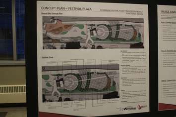 Proposals to the Festival Plaza development are on display at Windsor City Hall, February 15, 2018. Photo by Mark Brown/Blackburn News.