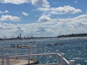 Participants in the Pt. Huron float down blown into Sarnia Bay. August 21, 2016 BlackburnNews.com photo by Melanie Irwin.