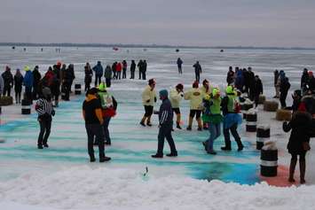 Bayside Brewing Company's first annual 'Chuck a Chicken' event in Erieau on February 23, 2019. (Photo courtesy Brent Wilken)