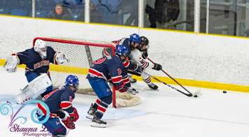 The Sarnia Legionnaires taking on the Strathroy Rockets from the Brock Street Barn.  9 December 2021.  Shawna Lavoie Photography.