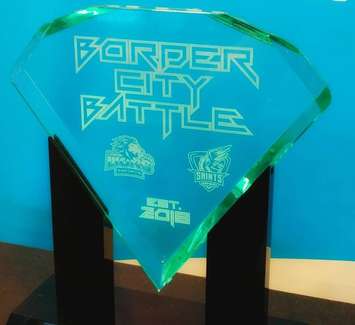 The Border City Battle trophy. (Photo from the Lambton Esports twitter page)