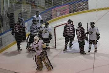The Chatham Maroons face off against the LaSalle Vipers, October 28, 2015. (Photo by Matt Weverink)
