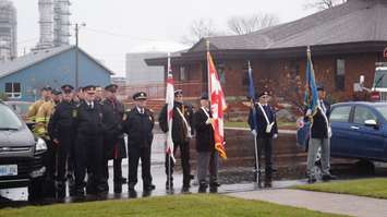 Members of Sarnia Police Services and Sarnia Fire and Rescue took part in the ceremony. November 10, 2015 (BlackburnNews.com Photo by Briana Carnegie)